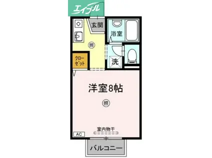 レジデンス高柳A棟(1K/2階)の間取り写真