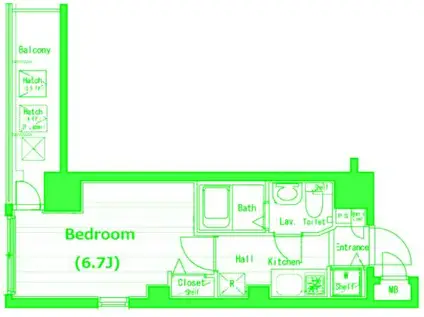 ガラ・シティ横浜西口(1K/4階)の間取り写真