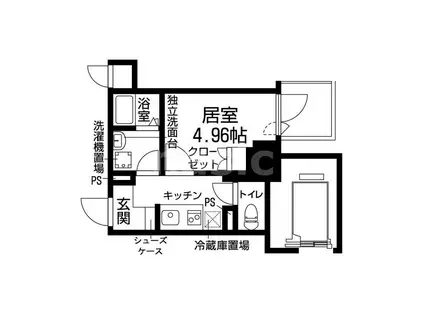 RISING STAGE(1K/4階)の間取り写真