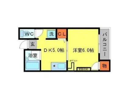 エルドラード箕面II(1K/2階)の間取り写真