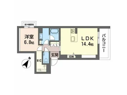シャーメゾンステージ東静岡(1LDK/2階)の間取り写真