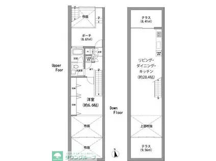 パークハビオ学芸大学(1LDK/1階)の間取り写真