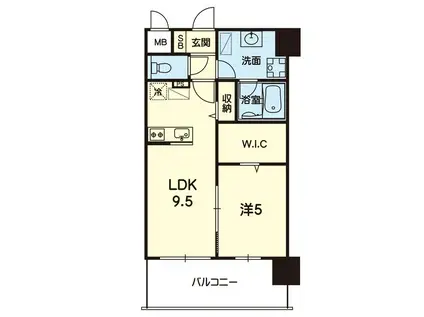 MON REVE光の森(1LDK/10階)の間取り写真