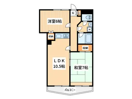 カーザモンターニャ(2LDK/7階)の間取り写真