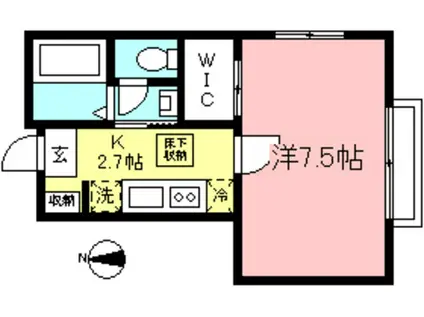 リヴィエール(1K/1階)の間取り写真