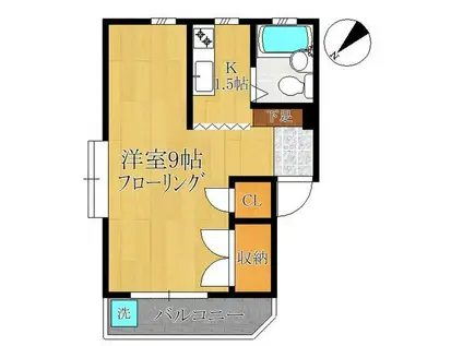 トラウトハウス(1K/2階)の間取り写真