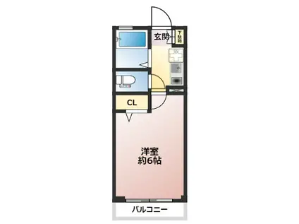 G・Aアーバン菊名(1K/2階)の間取り写真