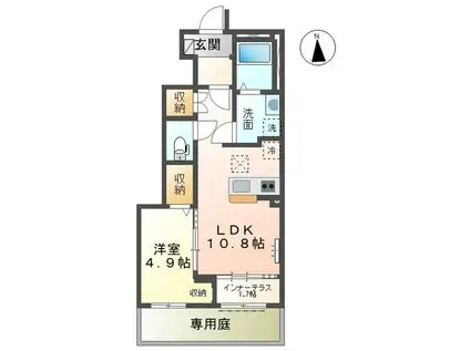 柳島アパートA棟計画(1LDK/1階)の間取り写真