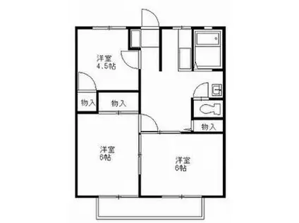 ハイツ・ラ・フォーレ(3K/1階)の間取り写真