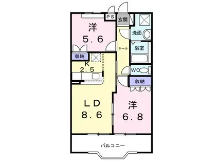 レジデンスディスコ(2LDK/2階)の間取り写真