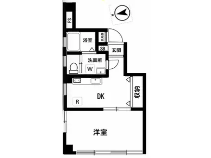 じょいぱーくつなだ(1DK/3階)の間取り写真