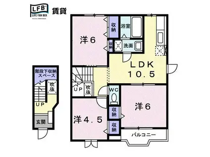 クレストールPARK B(3LDK/2階)の間取り写真