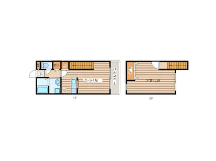 ウィンドヴィラ黒松(1LDK/2階)の間取り写真
