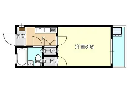 イーストウィンド(ワンルーム/2階)の間取り写真