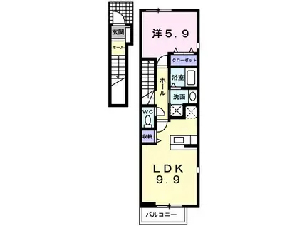ベルコートI(1LDK/2階)の間取り写真
