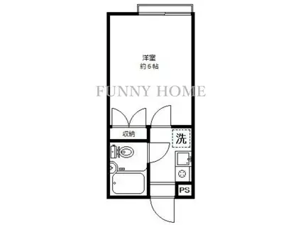 池尻アサカコーポ(1K/2階)の間取り写真