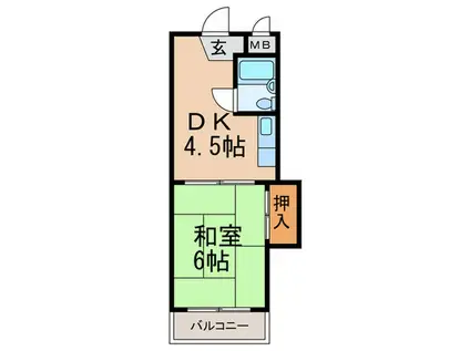 モンテローラ安原(1DK/5階)の間取り写真