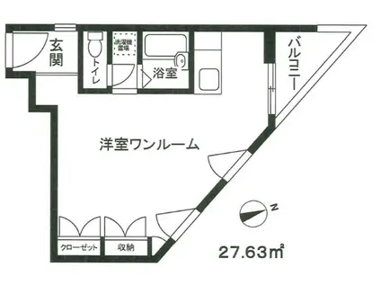 マグハウス(ワンルーム/3階)の間取り写真