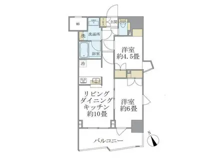 SOLEADO早稲田 SOLEADO早稲田(2LDK/13階)の間取り写真