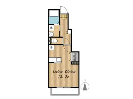 グリーンヒルズ大澤E(ワンルーム/1階)の間取り写真