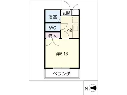 マンションあうるず(1K/2階)の間取り写真