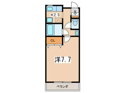 ジェラルド湘南台(1K/3階)の間取り写真