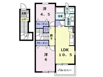 サンパティーク・メゾン(2LDK/2階)の間取り写真