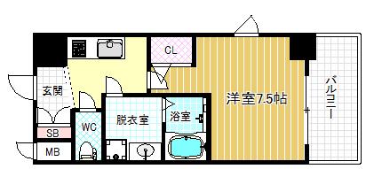アクロス福島アーバンヒルズ(1K/9階)の間取り写真
