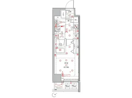 クレイシアIDZ三田(1K/3階)の間取り写真