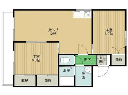 セジュール大和A(2LDK/1階)の間取り写真