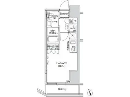 BELLE VUE新橋 ベルヴュ―新橋(ワンルーム/4階)の間取り写真