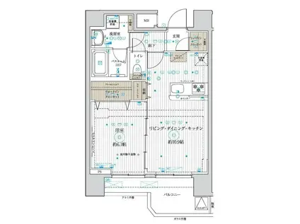 ベルグレード浅草(1LDK/10階)の間取り写真