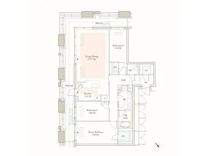 Dマークス西新宿タワー(3LDK/20階)の間取り写真