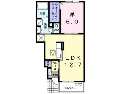 SENGA I(1LDK/1階)の間取り写真