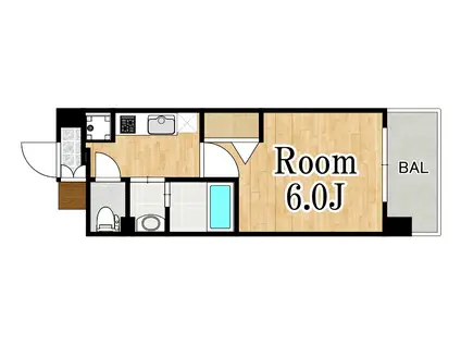 LUXE東三国ウエスト(1K/3階)の間取り写真