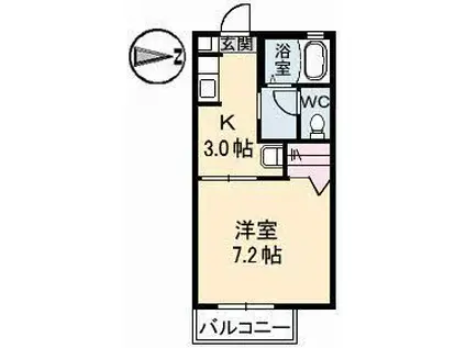 シャーメゾン奥村(1K/1階)の間取り写真