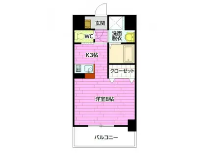 カルフール緑井(1K/1階)の間取り写真