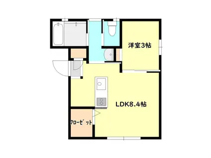アップルモネ(1LDK/2階)の間取り写真