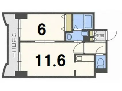 ティアラN5(1LDK/5階)の間取り写真