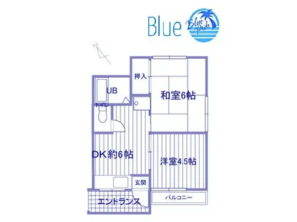 船木コーポ(2DK/2階)の間取り写真