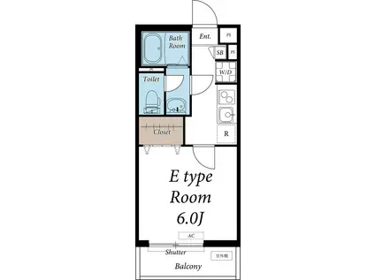 リブリ・津田山(1K/2階)の間取り写真