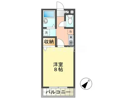 セレニール和合(1K/2階)の間取り写真