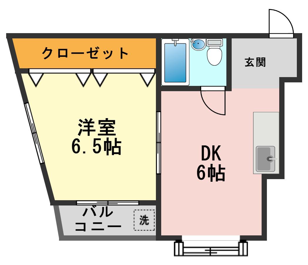 バーバーアダチ(1DK/2階)の間取り写真