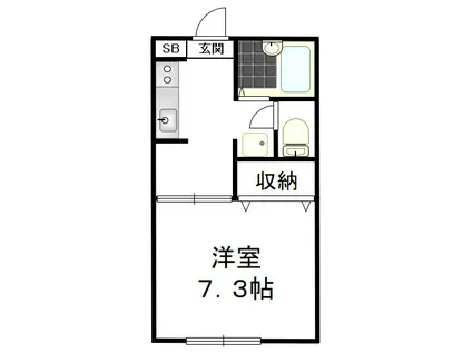 エスポワール・D(1K/1階)の間取り写真