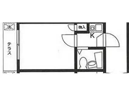 シャルマン洗足(ワンルーム/2階)の間取り写真