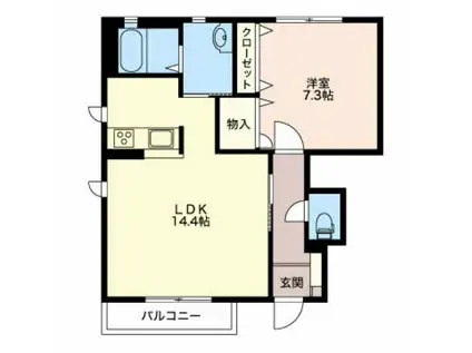 シャルマン小林II(1LDK/1階)の間取り写真