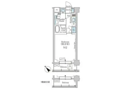 パークアクシス板橋MUSE(1K/2階)の間取り写真