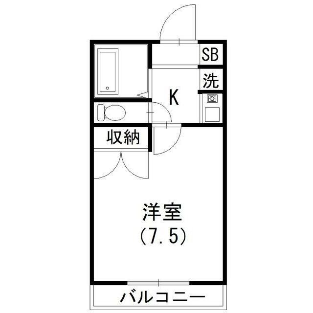 レジデンスジュネス(1K/3階)の間取り写真