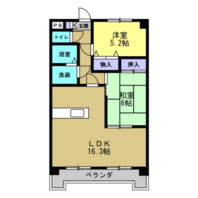 フローレンス新宮(2LDK/2階)の間取り写真