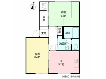 リトロベイユ (2K/1階)の間取り写真